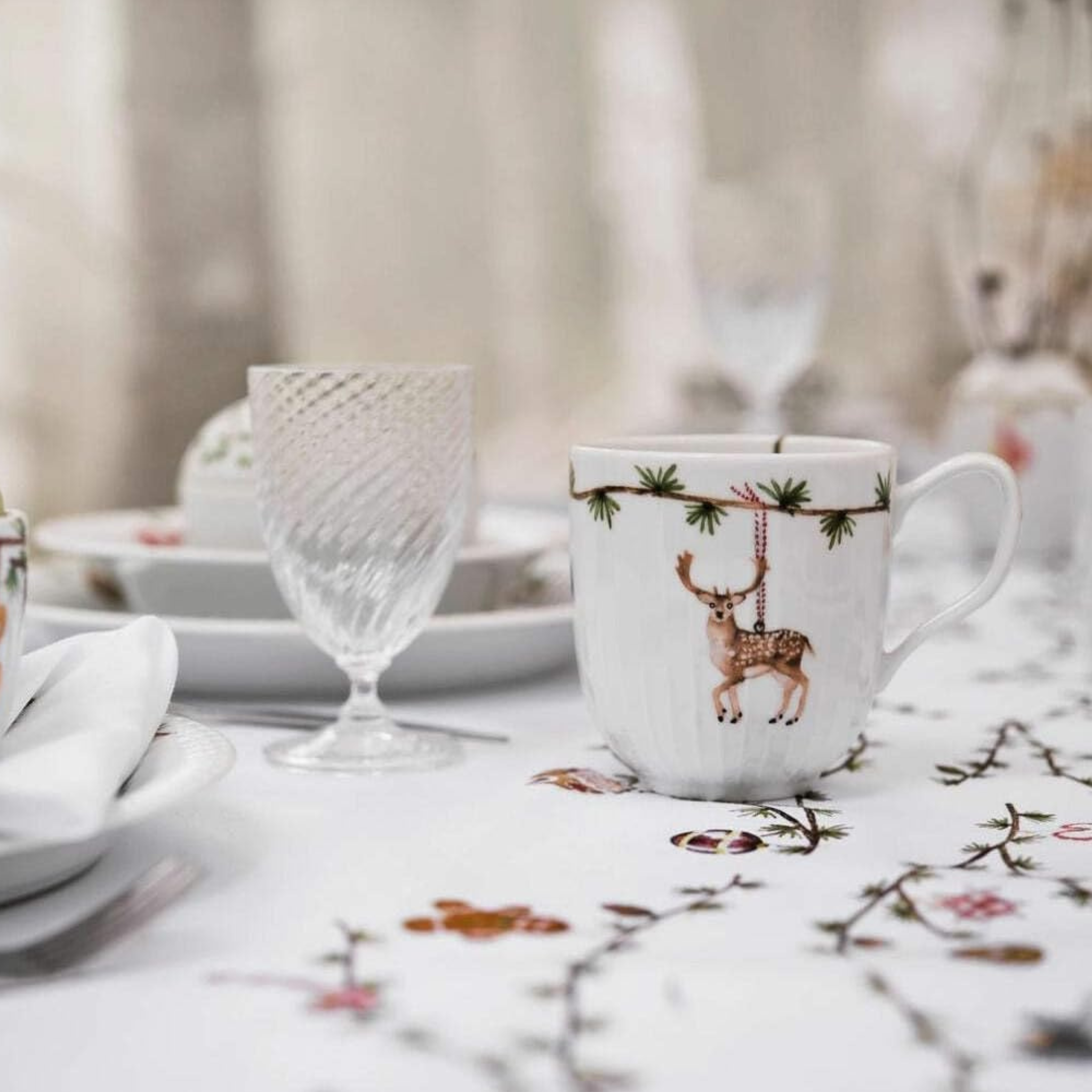 Kähler Hammershøi Christmas Mug, White With Decoration