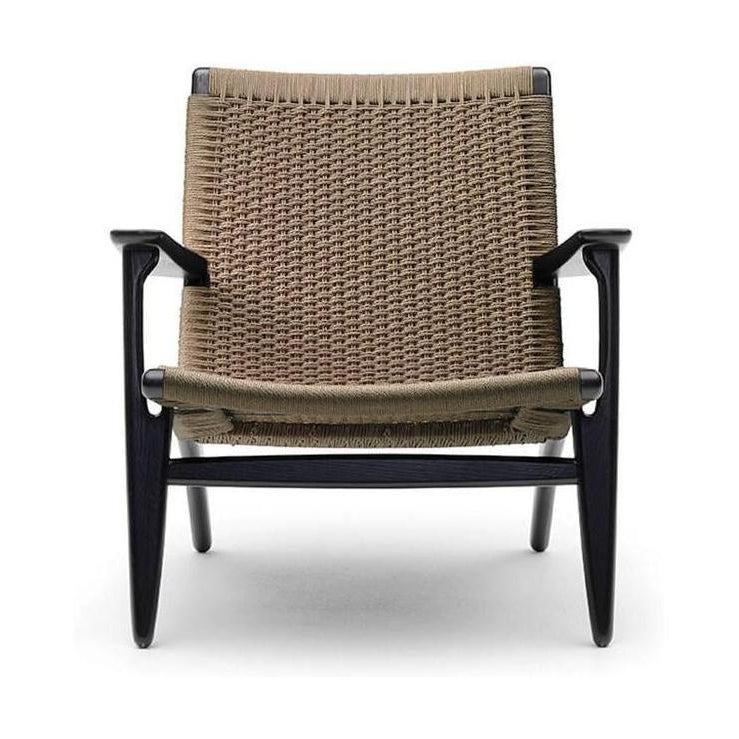 Carl Hansen Ch25 Lounge Chair, Black Oak/Natural