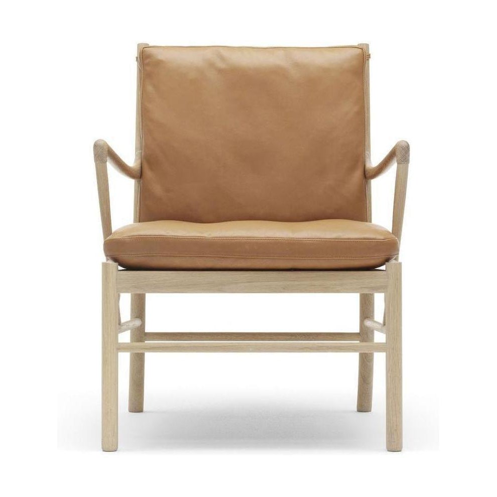 Carl Hansen Ow149 Colonial Chair, Soaped Oak/Light Brown Leather