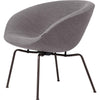Fritz Hansen Aj Pot Lounge Chair Powder Coated Steel Fabric, Dark Grey