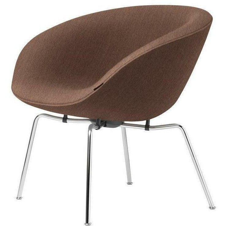 Fritz Hansen Aj Pot Lounge Chair Chrome Plated Frame Fabric, Christianshavn Beige/Orange