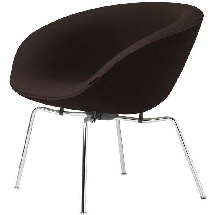 Fritz Hansen Aj Pot Lounge Chair Chromed Frame Fabric, Christianshavn Dark Red Uni
