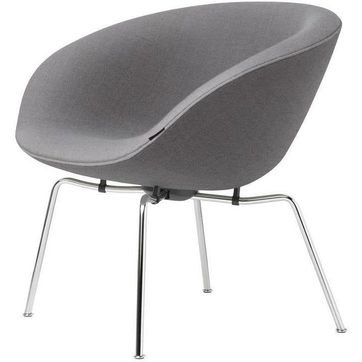 Fritz Hansen Aj Pot Lounge Chair Chrome Plated Frame Fabric, Christianshavn Light Grey Uni