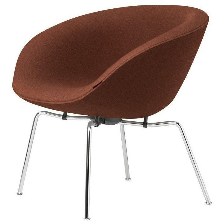 Fritz Hansen Aj Pot Lounge Chair Chrome Plated Frame Fabric, Christianshavn Orange