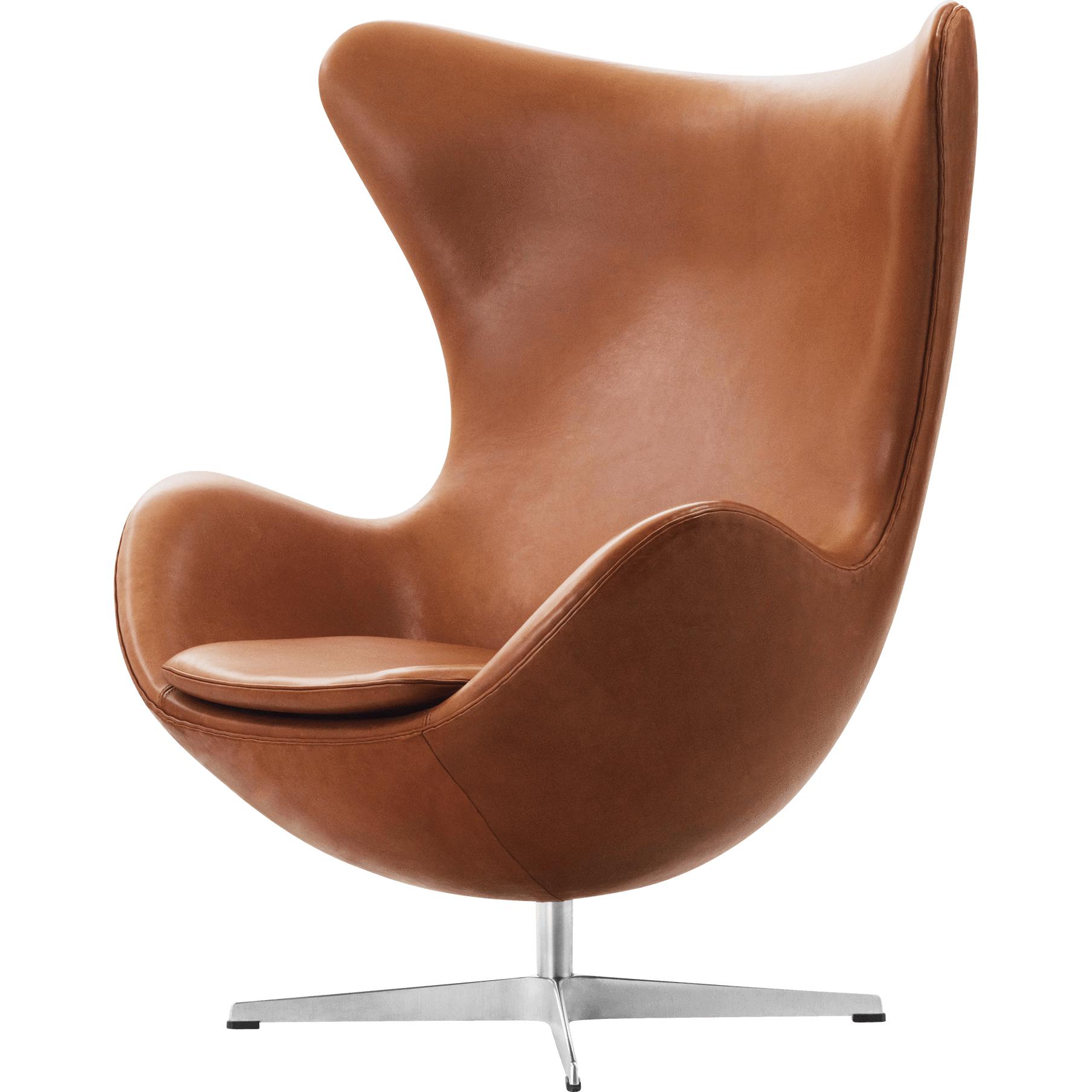 Fritz Hansen The Egg Lounge Chair Leather, Elegance Walnut