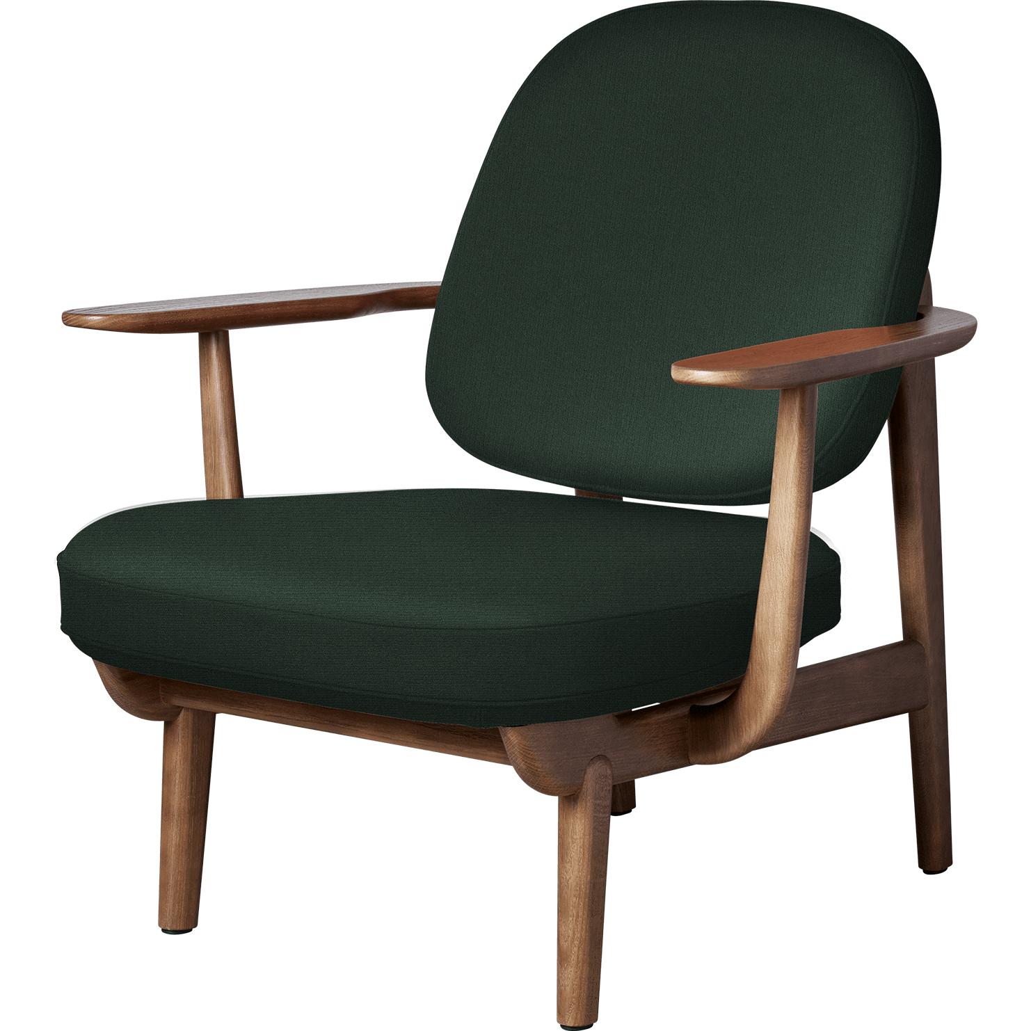 Fritz Hansen Jh97 Fred Lounge Chair Dark Stained Oak, Green