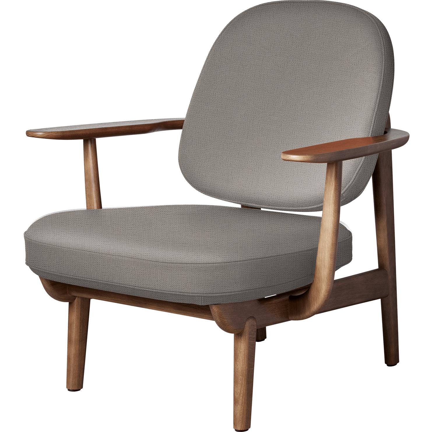 Fritz Hansen Jh97 Fred Lounge Chair Dark Stained Oak, Light Beige