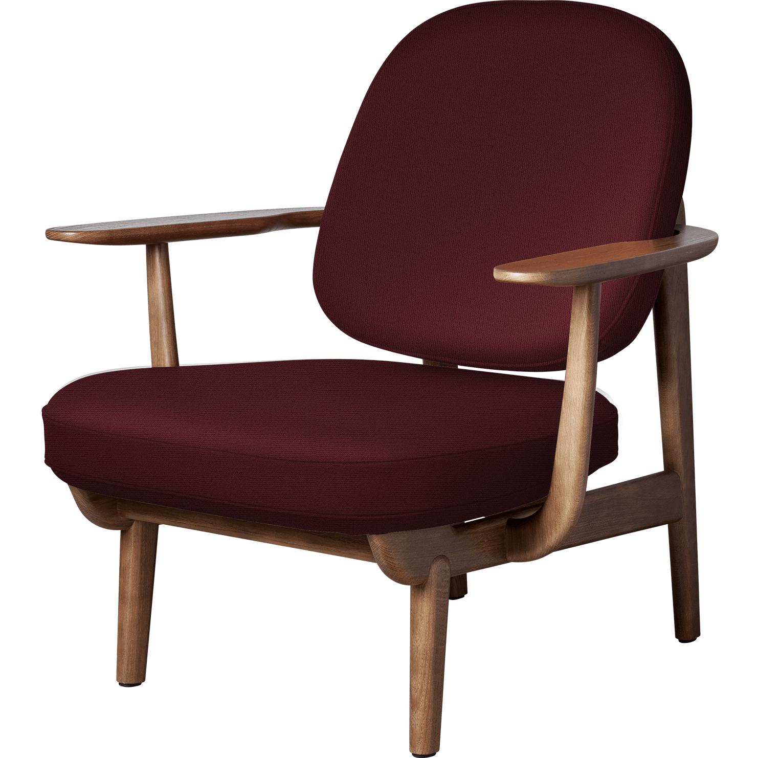 Fritz Hansen Jh97 Fred Lounge Chair Dark Stained Oak, Red