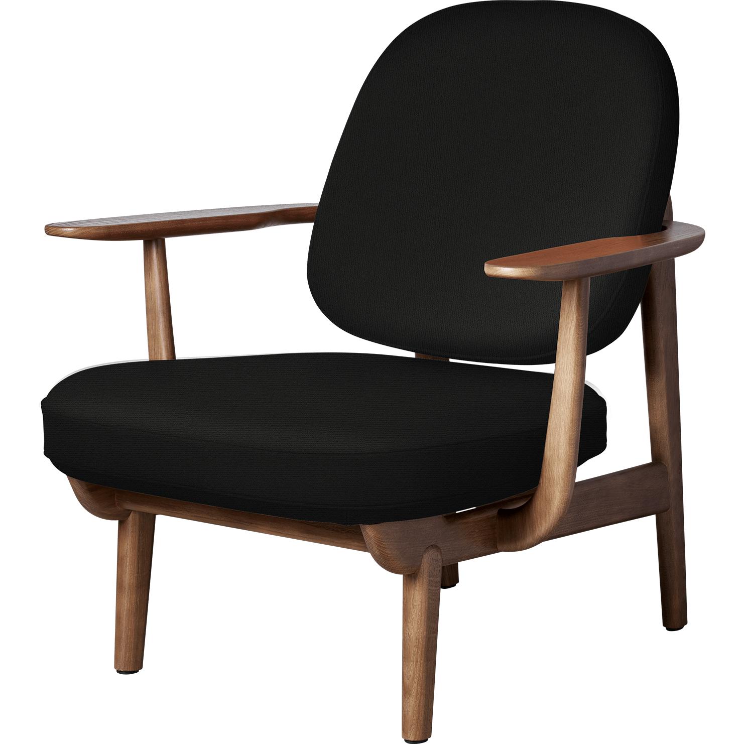 Fritz Hansen Jh97 Fred Lounge Chair Dark Stained Oak, Black