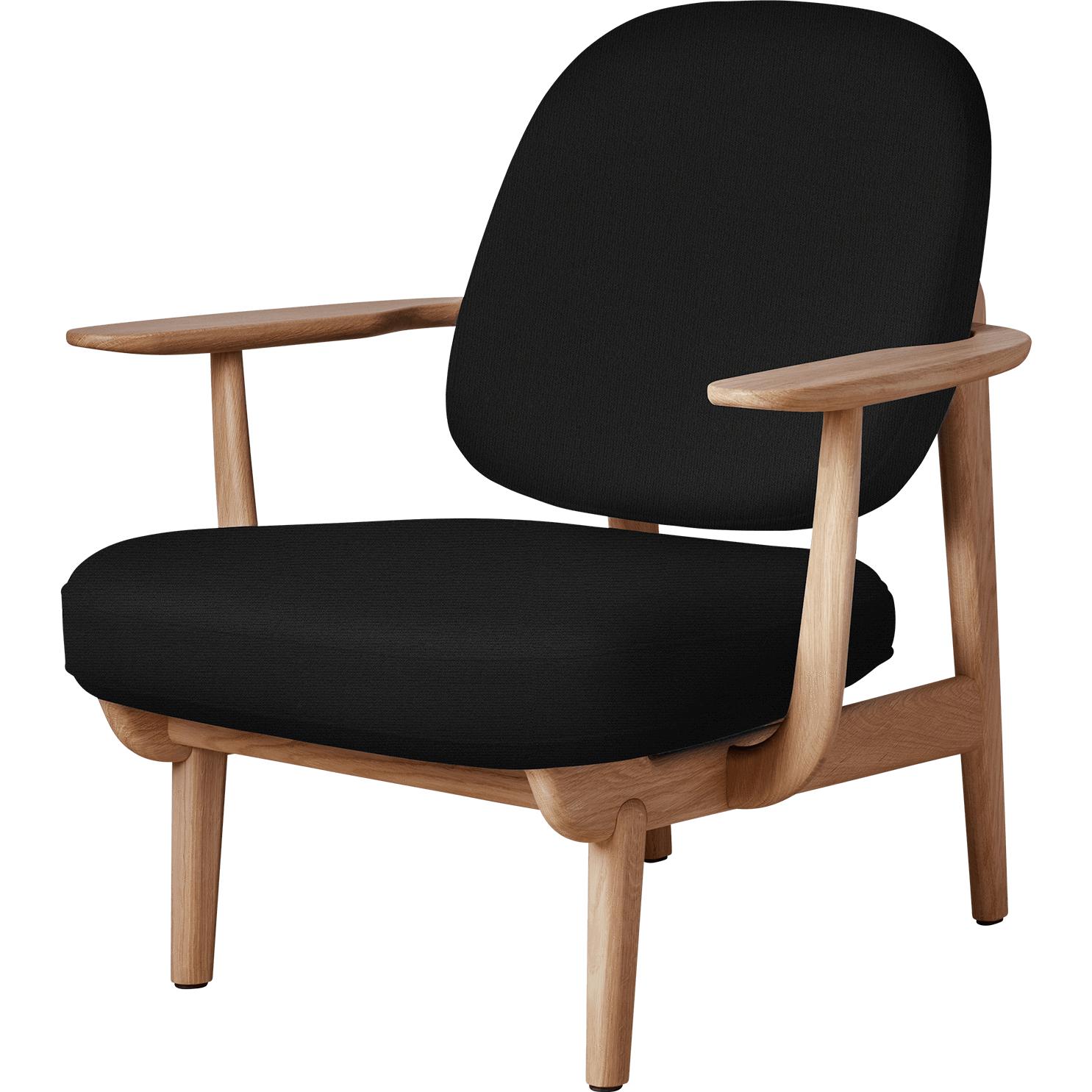 Fritz Hansen Jh97 Fred Lounge Chair Oiled Oak, Black