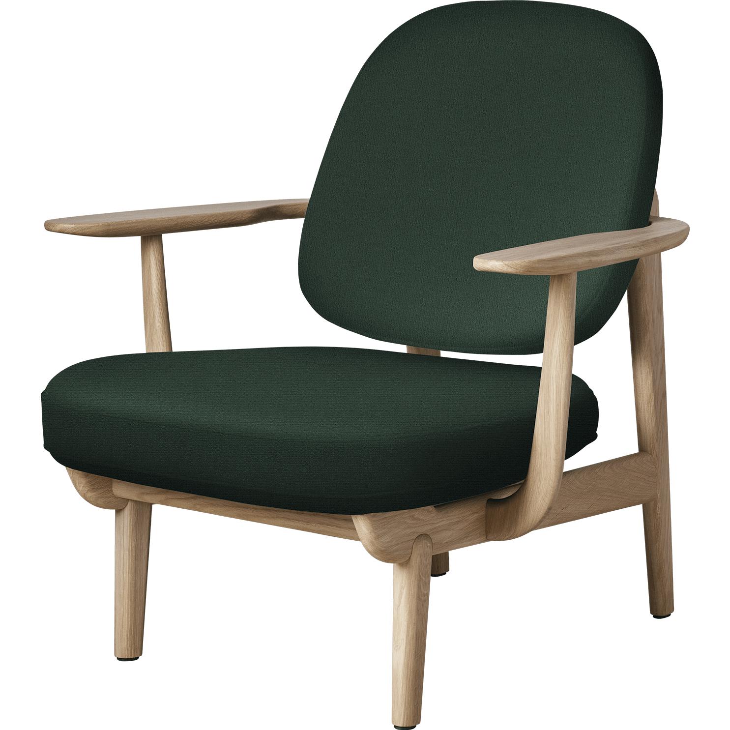 Fritz Hansen Jh97 Fred Lounge Chair Lacquered Oak, Green