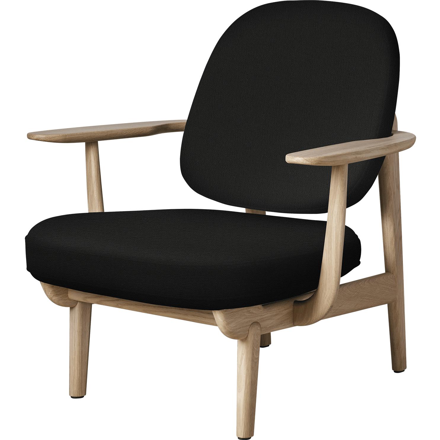 Fritz Hansen Jh97 Fred Lounge Chair Lacquered Oak, Black