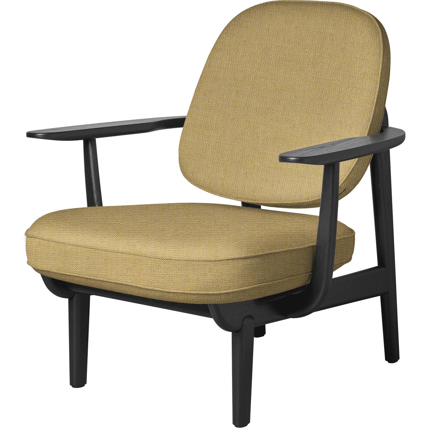 Fritz Hansen Jh97 Fred Lounge Chair Black Colored Ash, Yellow
