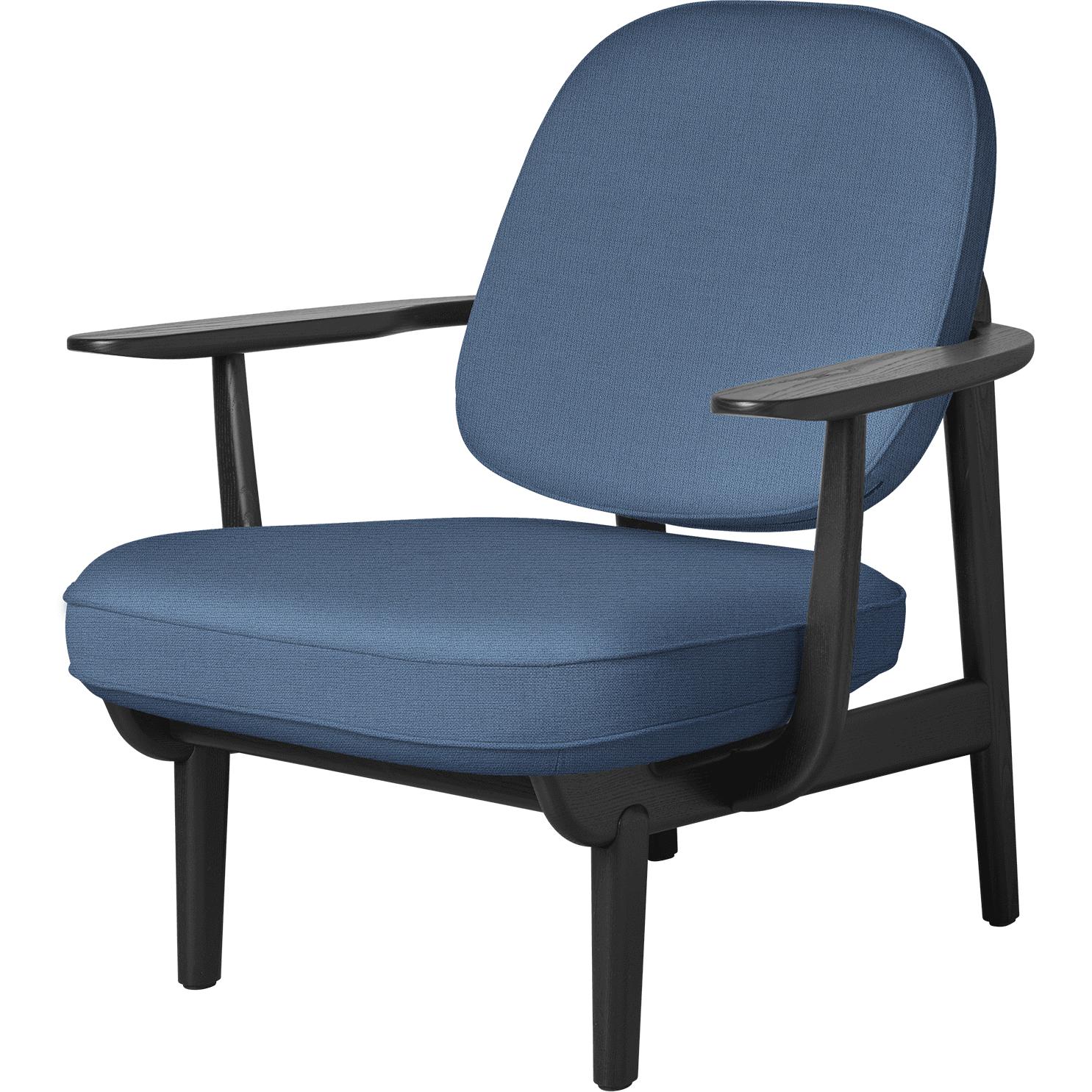 Fritz Hansen Jh97 Fred Lounge Chair Black Colored Ash, Light Blue