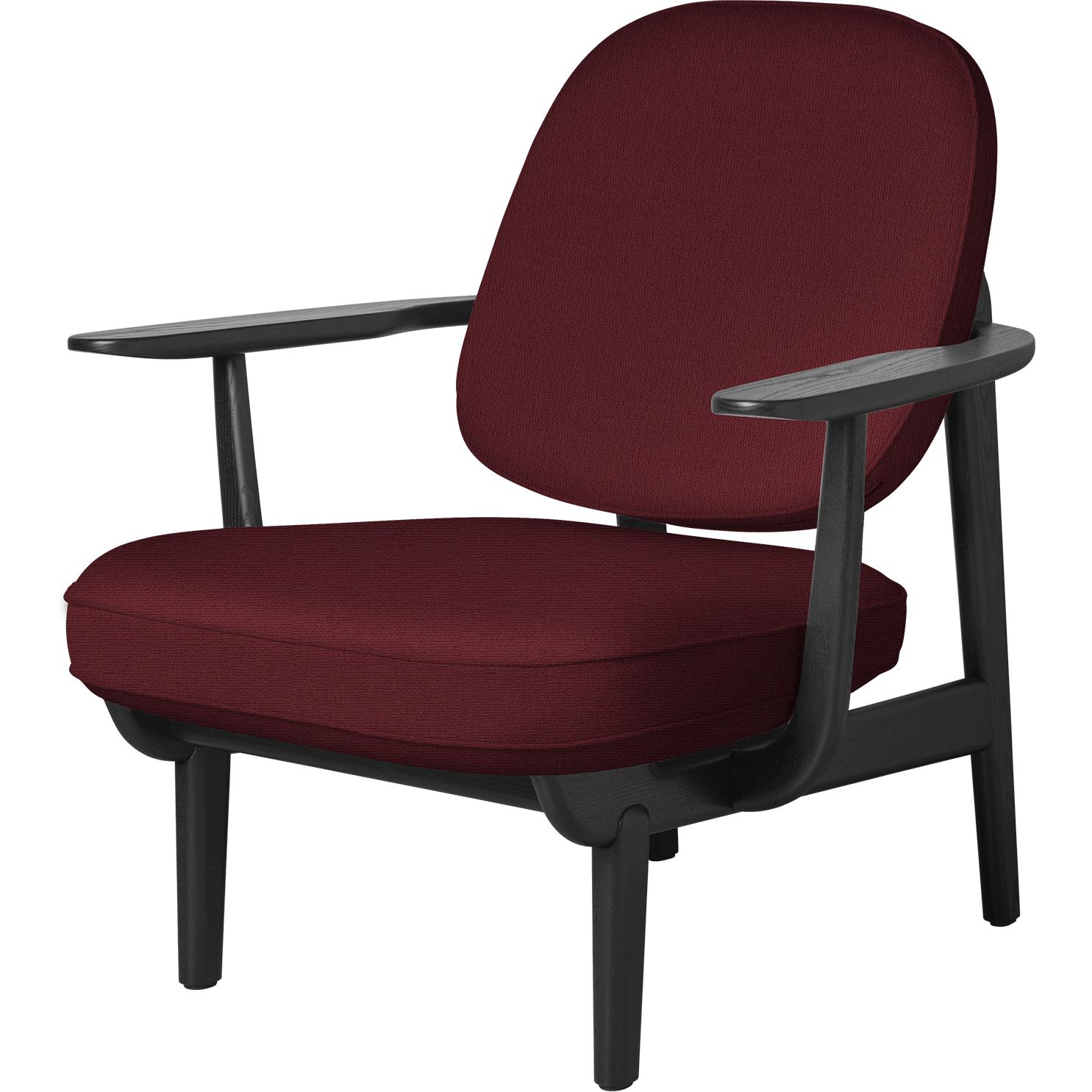 Fritz Hansen Jh97 Fred Lounge Chair Black Colored Ash, Red
