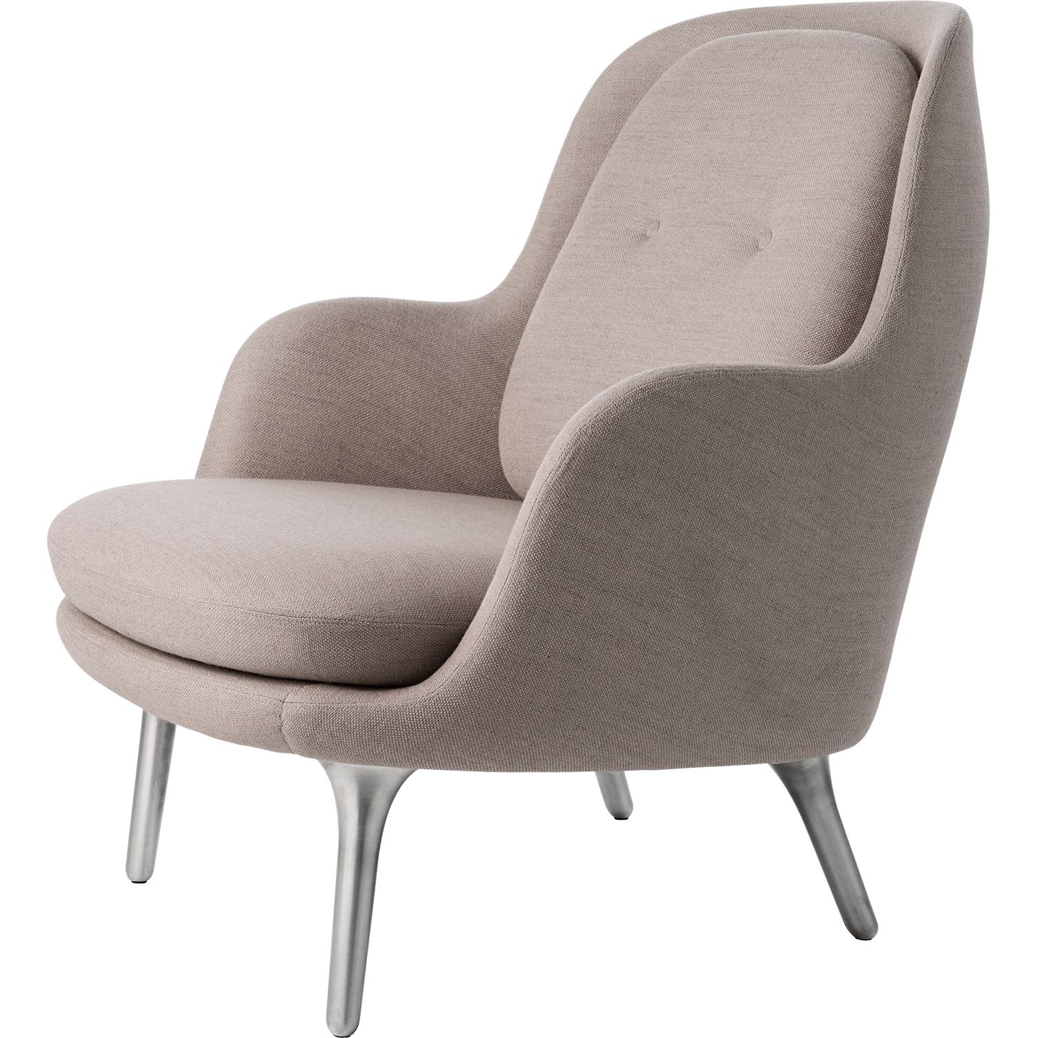 Fritz Hansen Fri Lounge Chair Aluminium, Sunniva Pale Pink