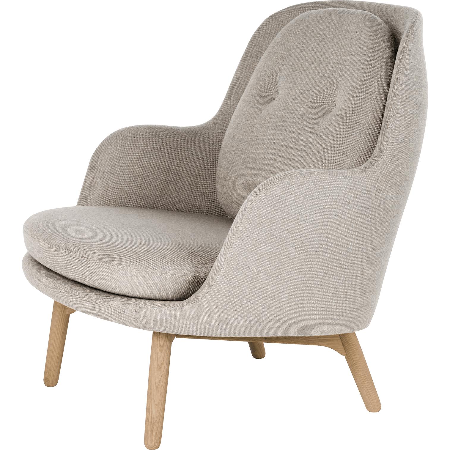 Fritz Hansen Fri Lounge Chair Wood, Sunniva Grey