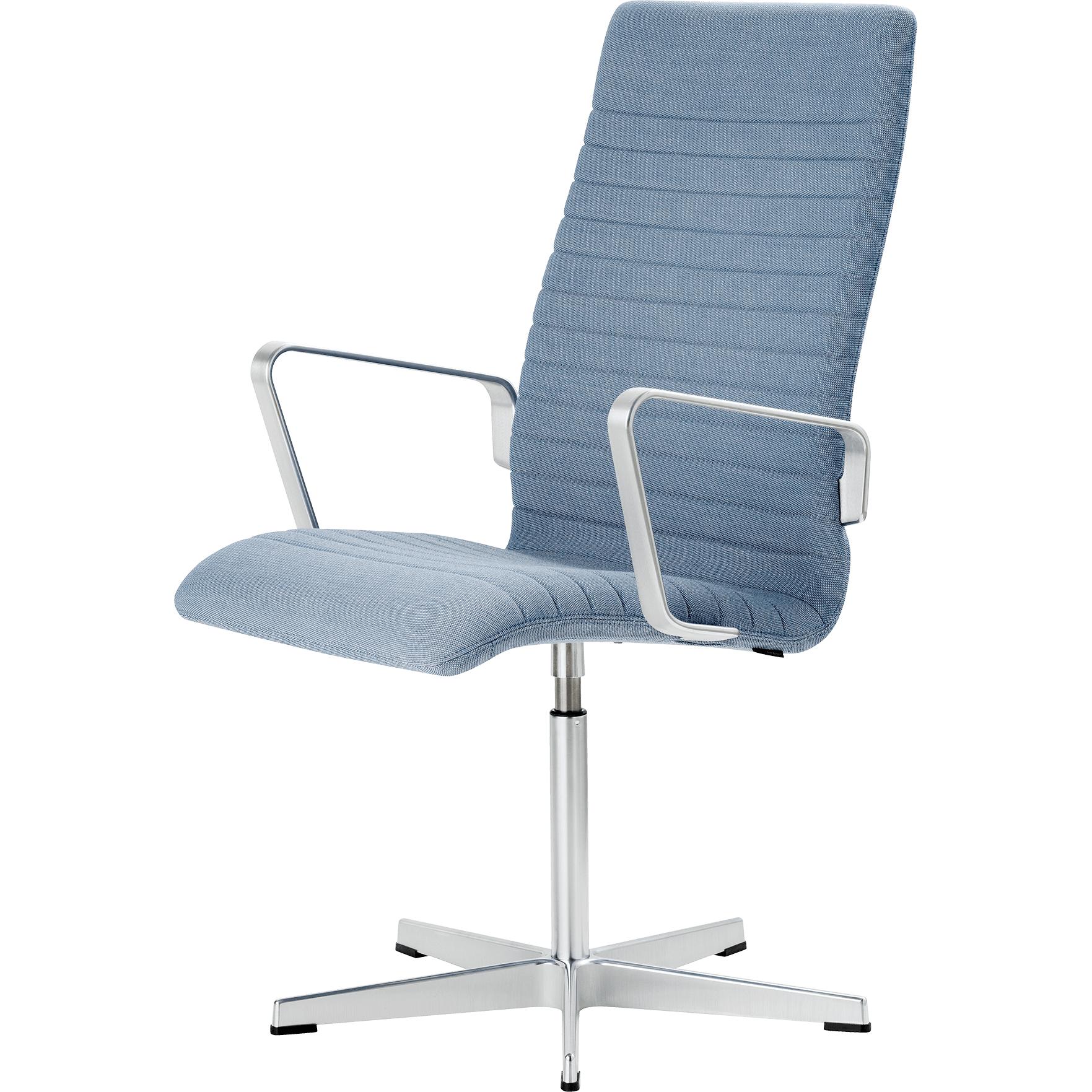 Fritz Hansen Oxford Premium Armchair Fabric Middle Backrest, Rime Blue
