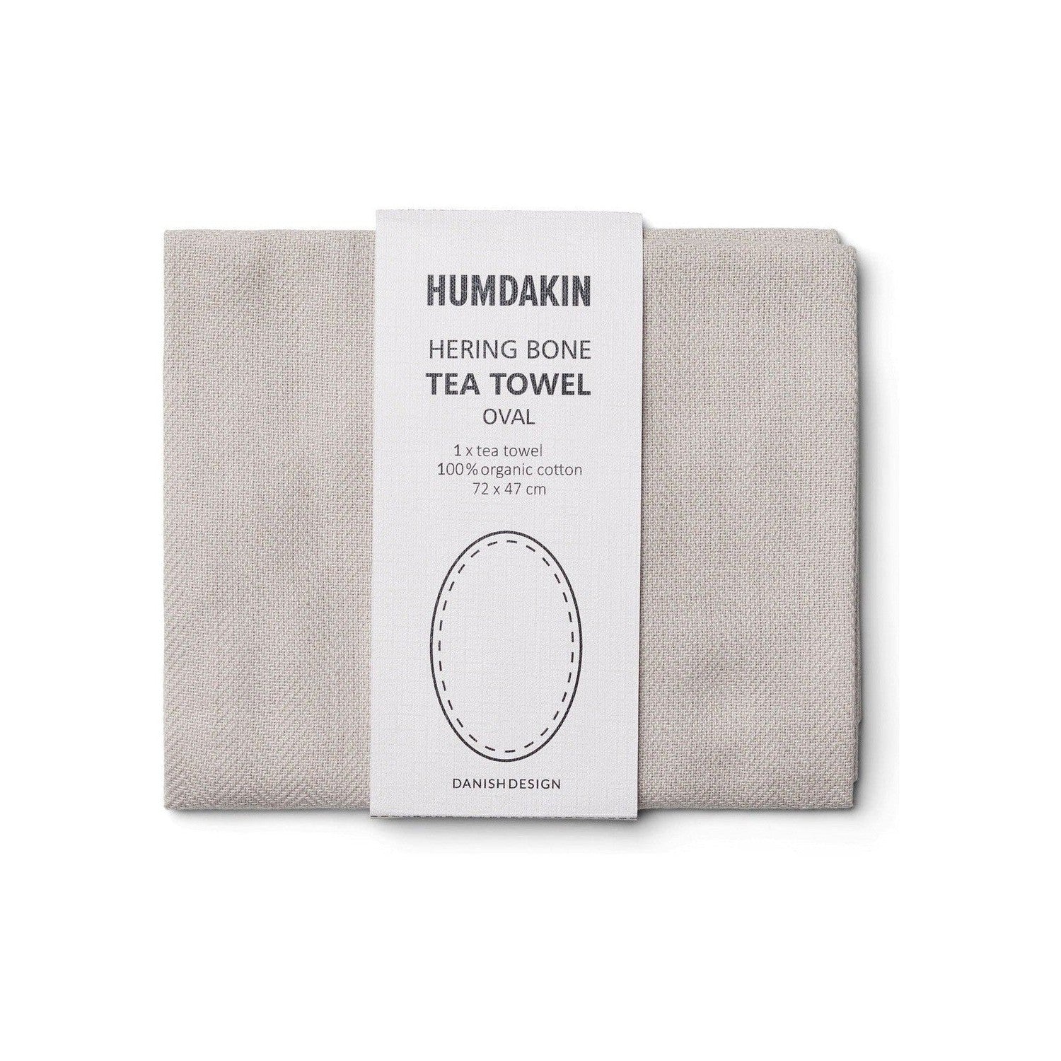 Humdakin Herring Bone Oval Towel, Light Stone
