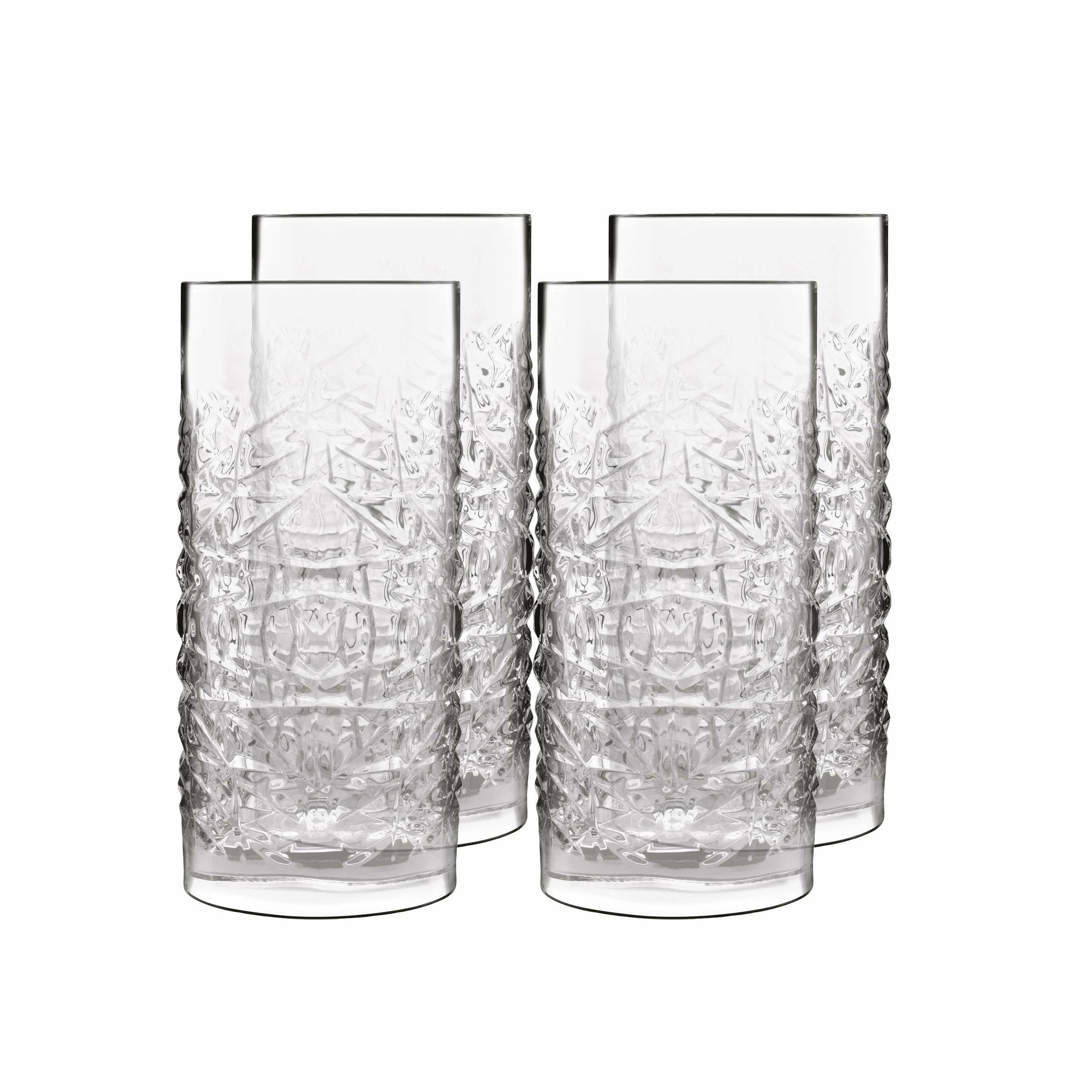 Luigi Bormioli Mixology Textures Beer Glass/Long Drink Glass, Set Of 4