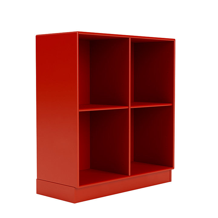 Montana Show Bookcase With 7 Cm Plinth, Rosehip Red