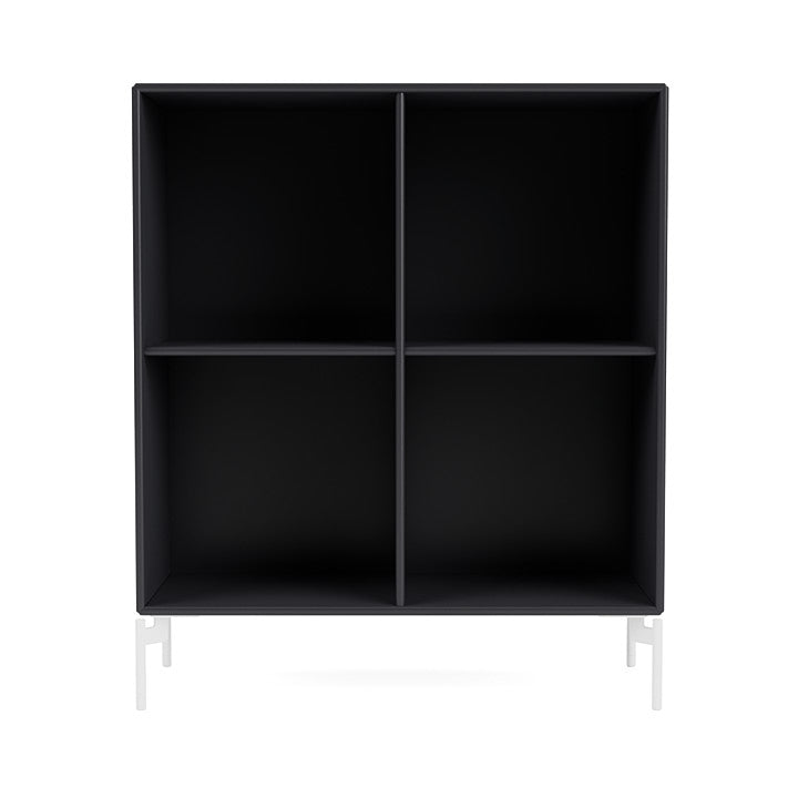 Montana Show Bookcase With Legs, Anthracite/Snow White