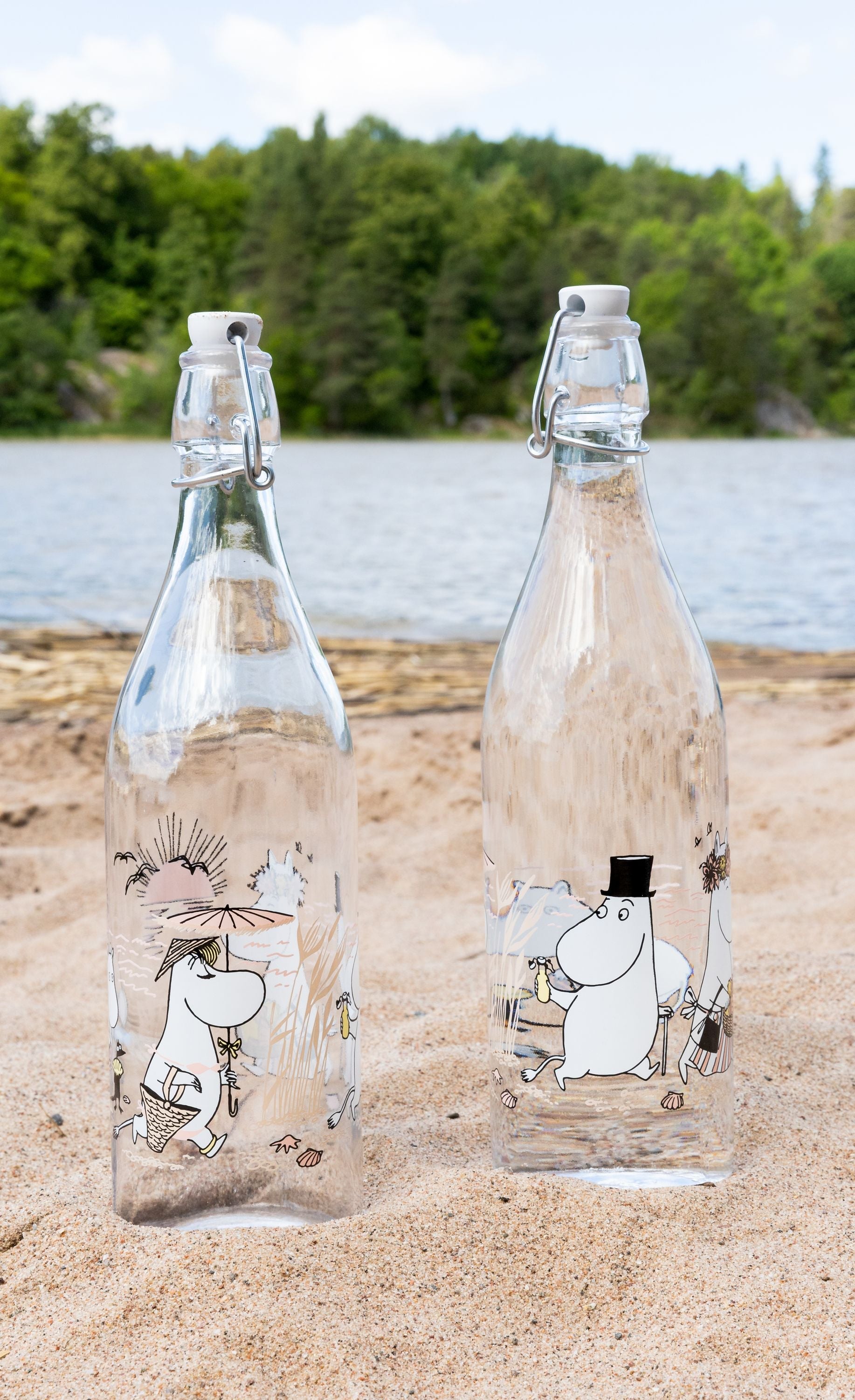 Muurla Moomin Glass Bottle, Fun In The Water