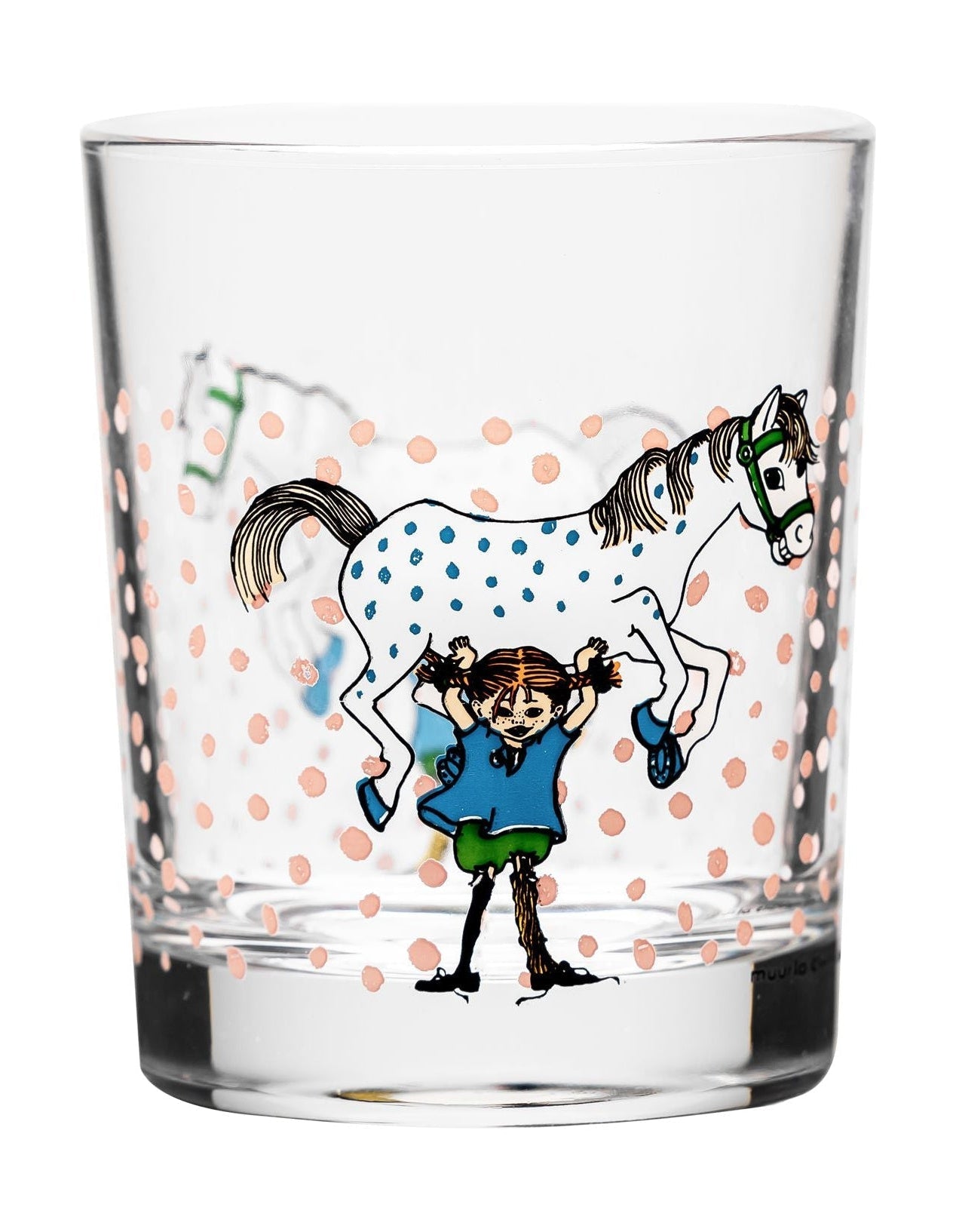 Muurla Pippi Longstocking Drinking Glass, Pippi And The Horse