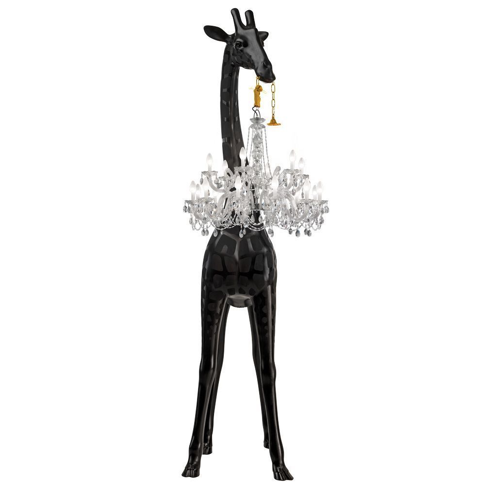 Qeeboo Giraffe In Love Outdoor Floor Lamp H 4m, Black