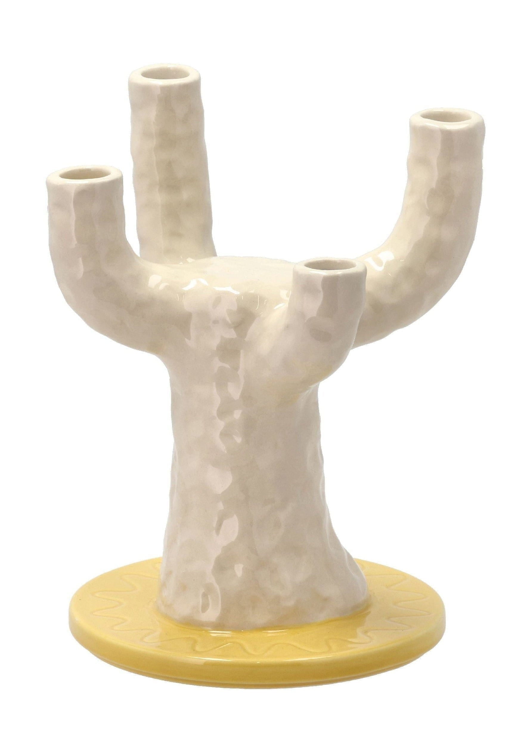 Villa Collection Styles Candle Holder, Yellow/White