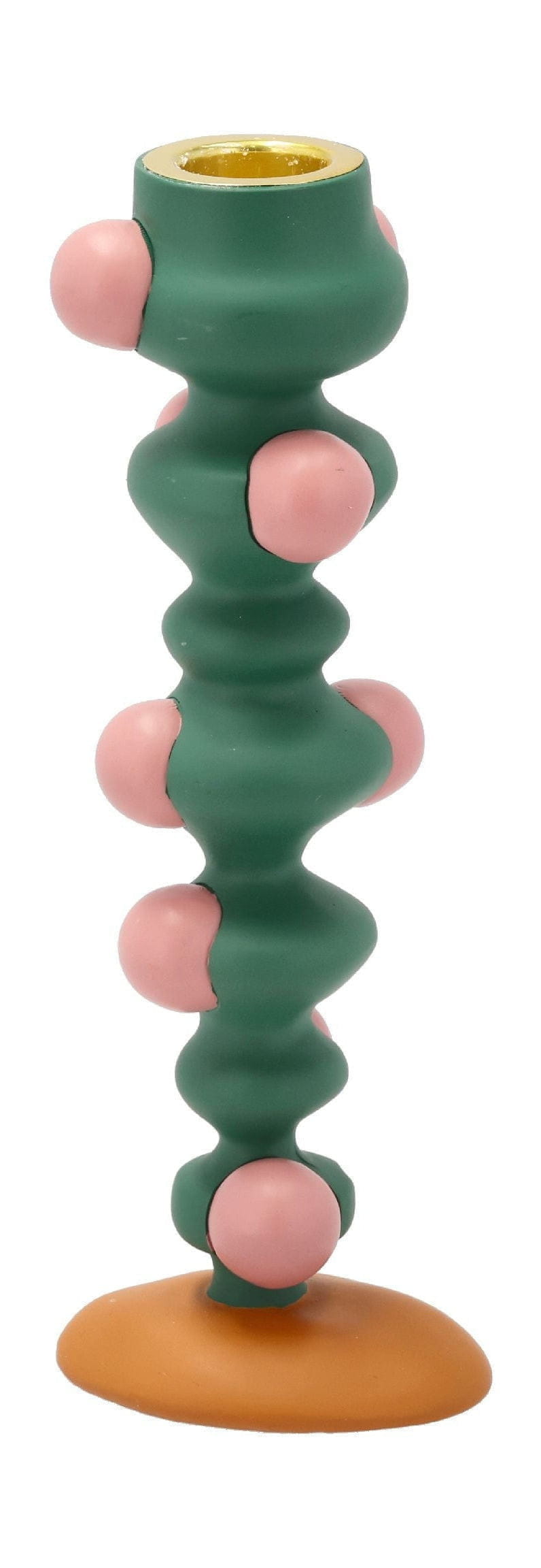 Villa Collection Styles Candle Holder With Dots, Green/Pink