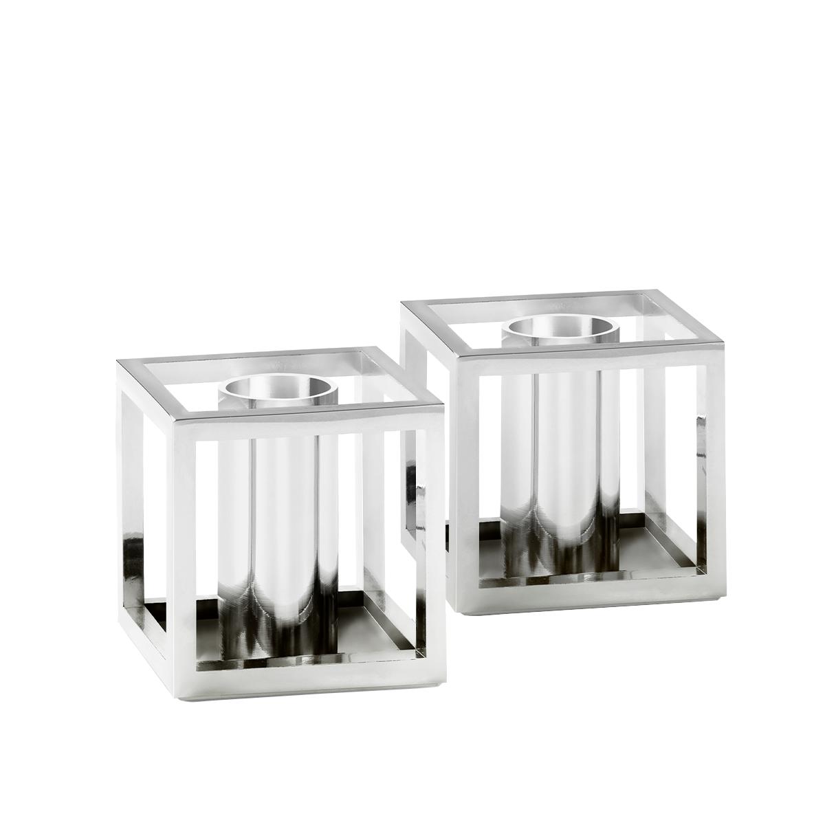 Audo Copenhagen Kubus Micro Candle Holder (2 Pieces), Nickel