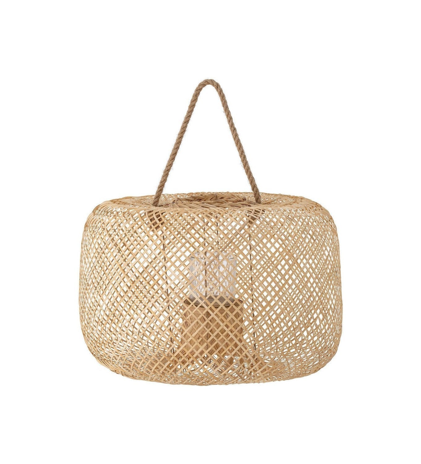 Bloomingville Musu Lantern w/Glass, Nature, Bamboo