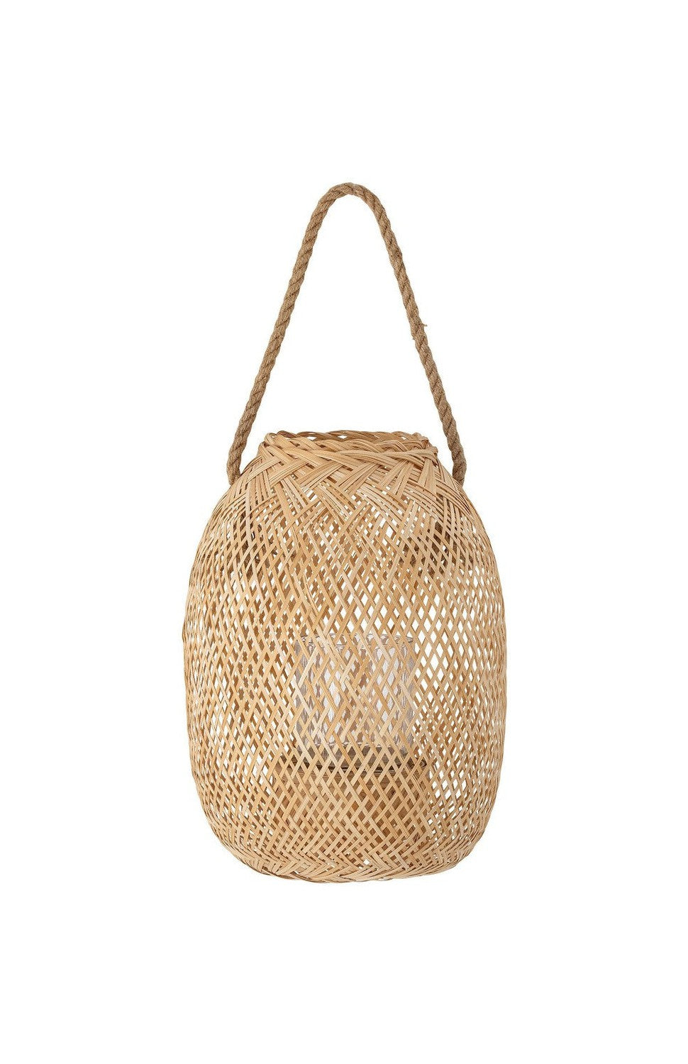 Bloomingville Musu Lantern w/Glass, Nature, Bamboo