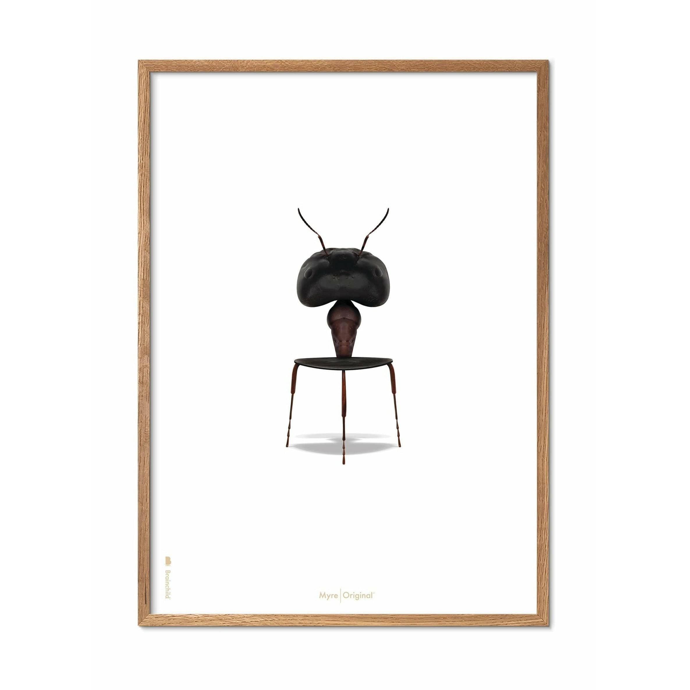 [product_category]-Brainchild Ant Classic Poster, Frame Made Of Light Wood A5, White Background-Brainchild-41001-A-BRA-1