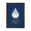  Drop Classic Poster Dark Wood Frame A5 Dark Blue Background