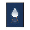  Drops Classic Poster Frame Made Of Black Lacquered Wood 50x70 Cm Dark Blue Background