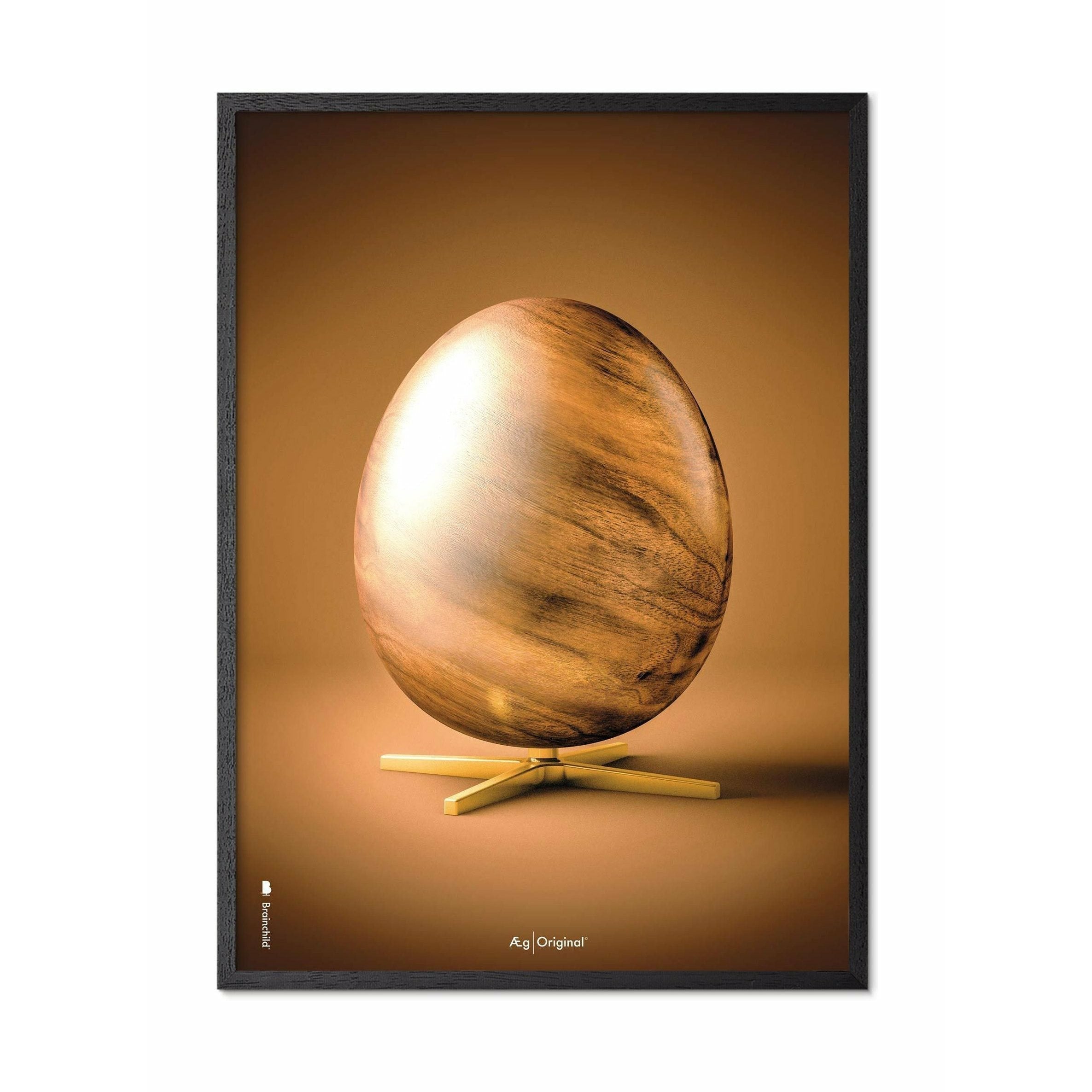 [product_category]-Brainchild Egg Figures Poster, Frame Made Of Black Lacquered Wood 70 X100 Cm, Brown-Brainchild-11004-C-BRA-1