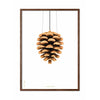  Pine Cone Classic Poster Dark Wood Frame A5 White Background