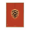  Pine Cone Classic Poster Frame Made Of Light Wood 70x100 Cm Red Background