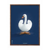  Swan Classic Poster Dark Wood Frame 30x40 Cm Dark Blue Background