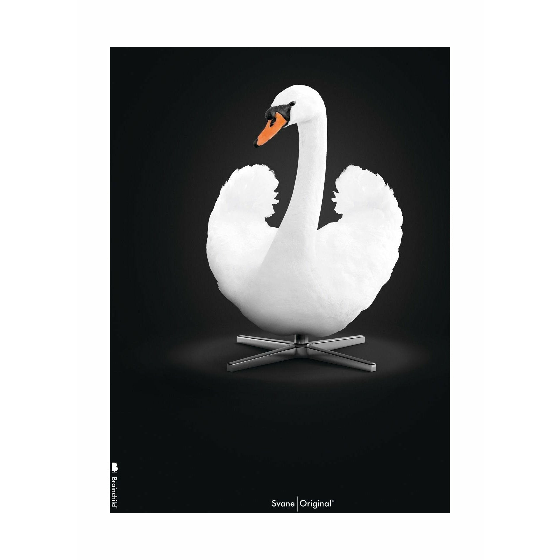 [product_category]-Brainchild Swan Classic Poster Without Frame 30 X40 Cm, White/White Background-Brainchild-32002-BRA-1