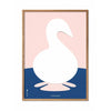  Swan Paper Clip Poster Frame Made Of Light Wood 50x70 Cm Pink Background