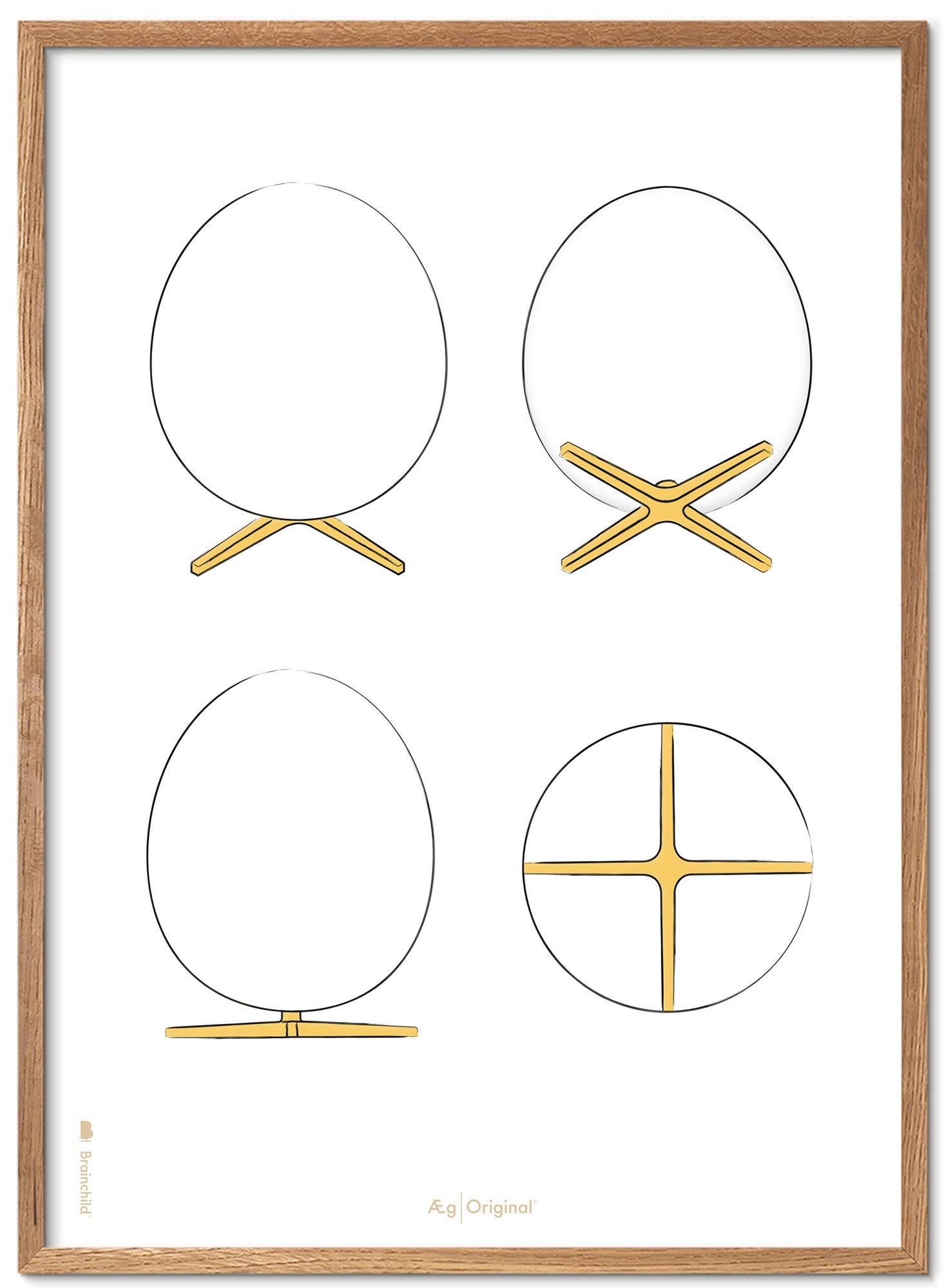 [product_category]-Brainchild The Egg Design Sketches Poster Frame Made Of Light Wood A5, White Background-Brainchild-S-12001-A-BRA-1