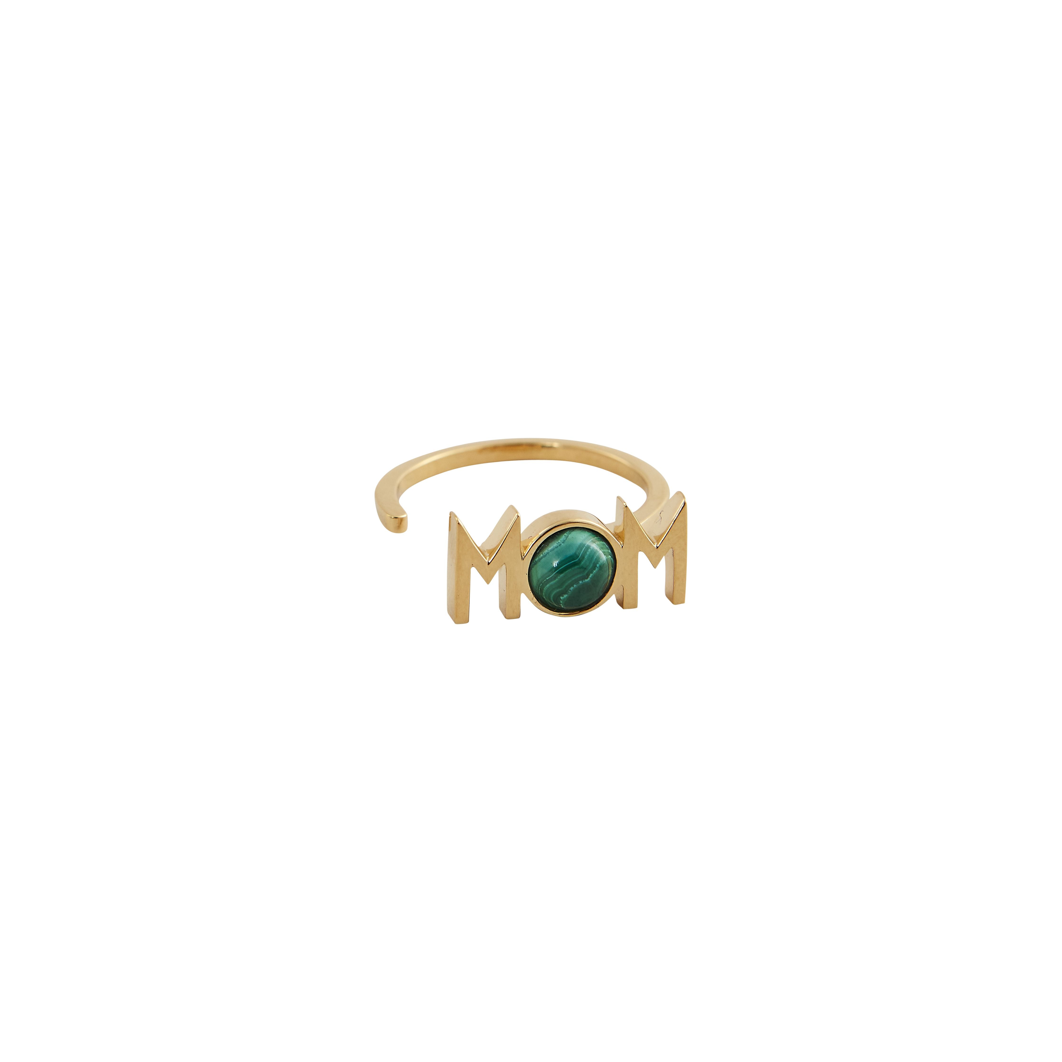 [product_category]-Design Letters Great Mom Ring 18k Gold Plated, Malachite Green-Design Letters-5710498190705-90602007MALACHITE-DES-1