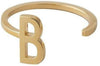 Design Letters Letter Ring A Z, 18k Gold Plated, B