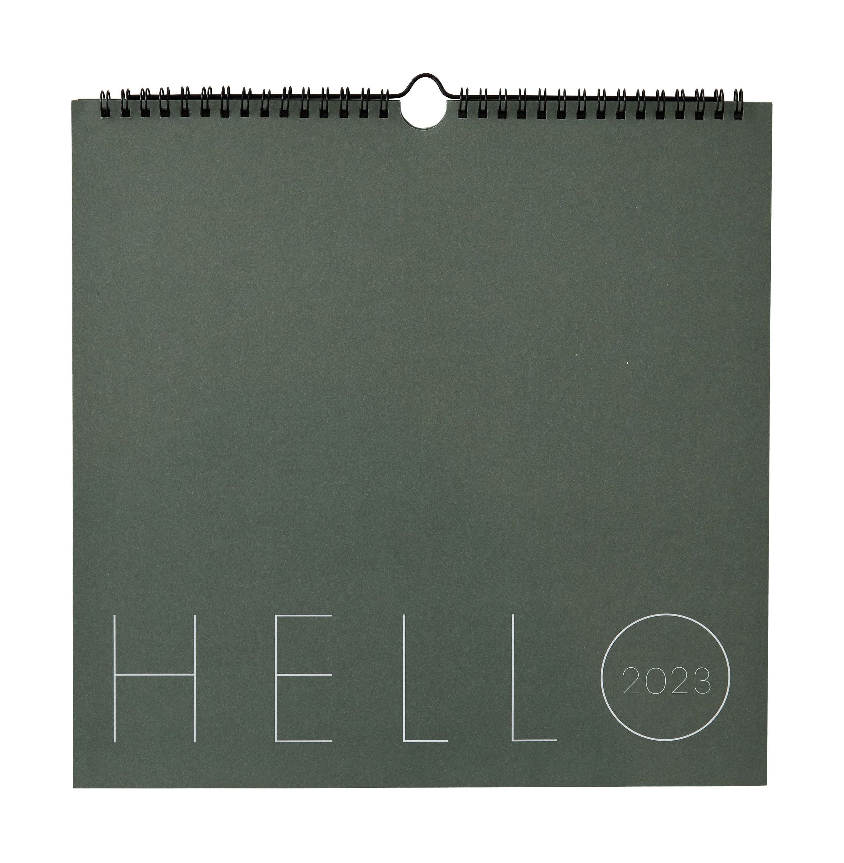 Design Letters Wall Calendar 2023, Myrtle Green