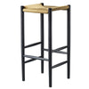 Fdb Møbler J164 B Jørgen Bækmark Bar Stool, Black/Natural Braid