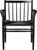 Fdb Møbler J81 Dining Chair With Armrest, Black Beech, Black Mesh