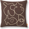 Ferm Living Figure Cushion, Coffee/Sand